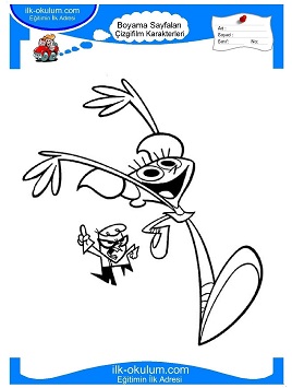 Çocuklar İçin Dexter Labaratuarı Boyama Sayfaları 